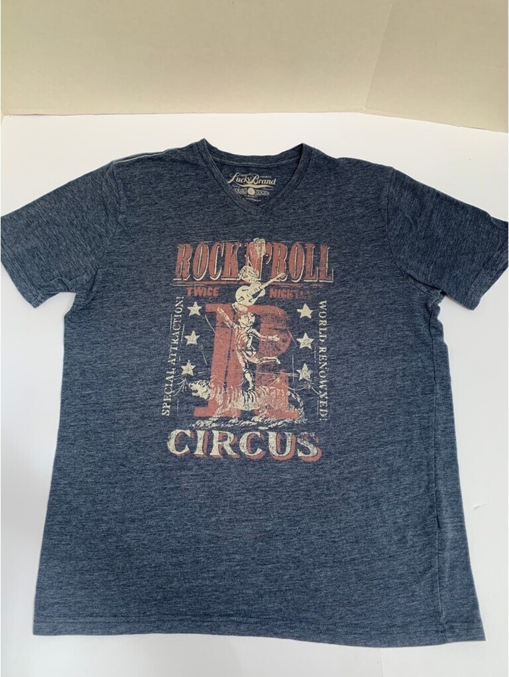 Lucky Brand Gray Rock N Roll Circus Graphic T Shirt Unisex L